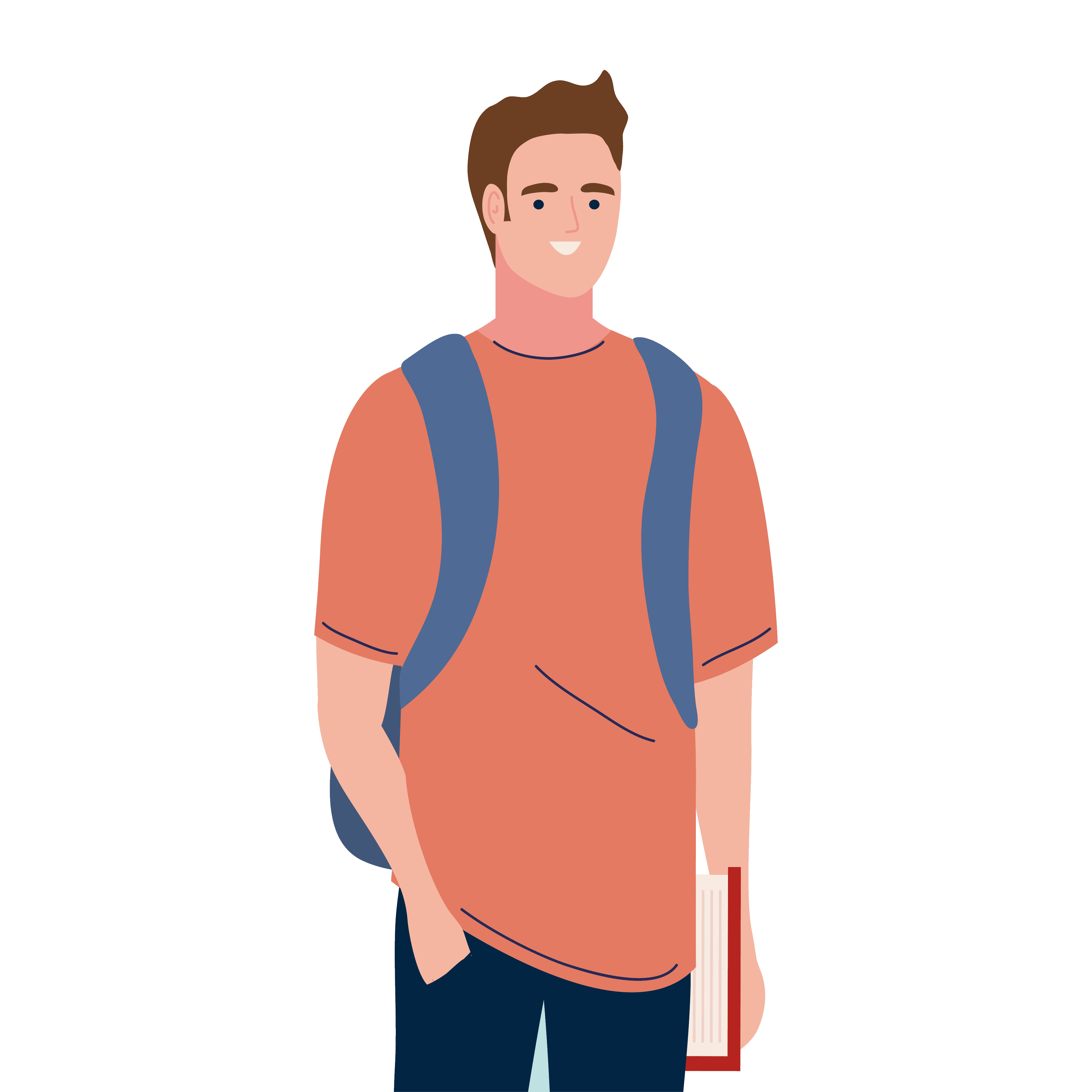 Étudiant souriant avec un sac à dos